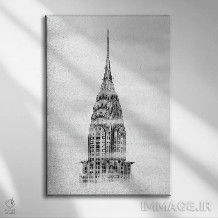 تابلو دکوراتیو نیویورک در میان مه A اثر الکساندر ونانسیو - نمای روبهرو روی دیوار