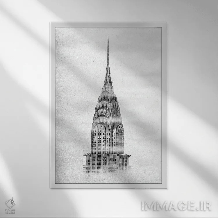 تابلو دکوراتیو نیویورک در میان مه A اثر الکساندر ونانسیو - نمای قابدار سفید