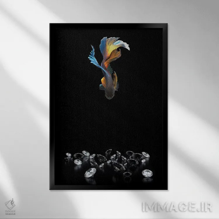 تابلو مدرن ماهیگیری شیک ۴ اثر الکساندر ونانسیو - نمای قابدار مشکی
