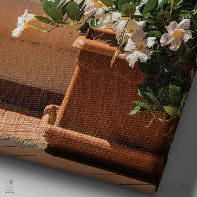 تابلو دکوراتیو نمای بالکن اثر الکساندر ونانسیو - نمای نزدیک بافت بوم