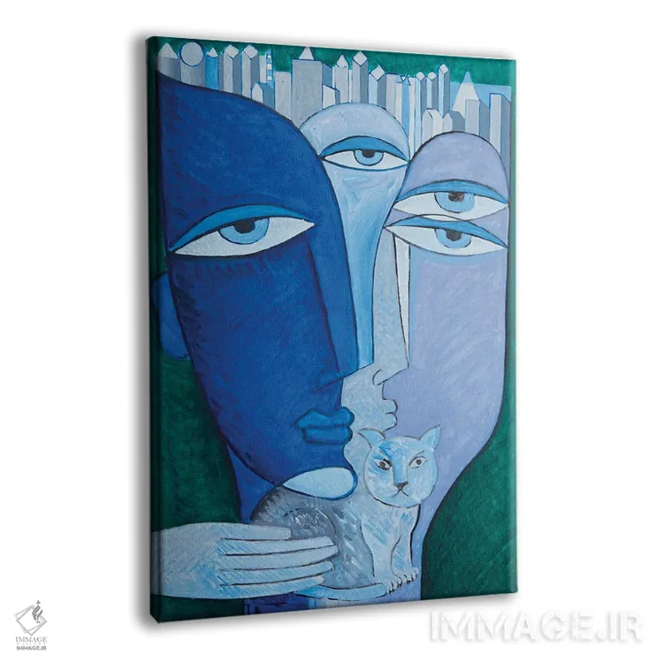 تابلو مدرن دوستان اثر وان هووک - نمای پرسپکتیو محصول