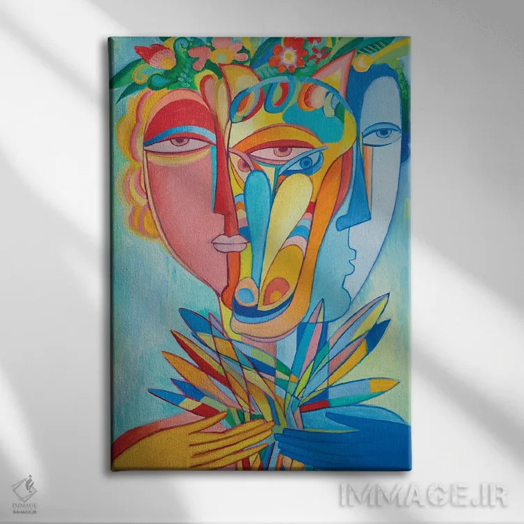 تابلو مدرن هارمونی اثر وان هووک - نمای روبهرو روی دیوار