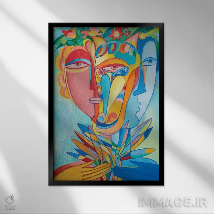 تابلو مدرن هارمونی اثر وان هووک - نمای قابدار مشکی