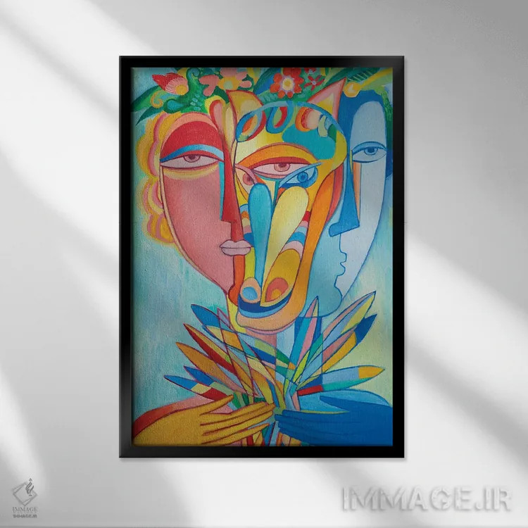تابلو مدرن هارمونی اثر وان هووک - نمای قابدار مشکی