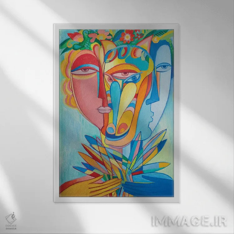 تابلو مدرن هارمونی اثر وان هووک - نمای قابدار سفید