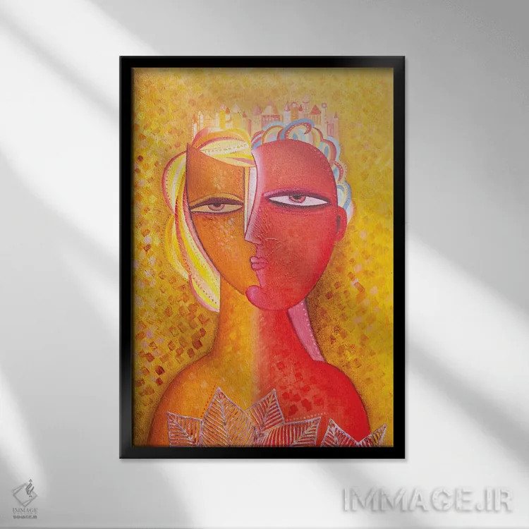 تابلو مدرن روح کریستالی اثر وان هووک - نمای قابدار مشکی