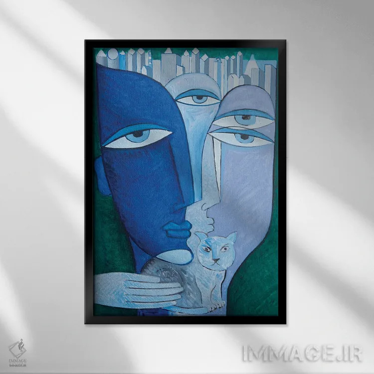 تابلو مدرن دوستان اثر وان هووک - نمای قابدار مشکی