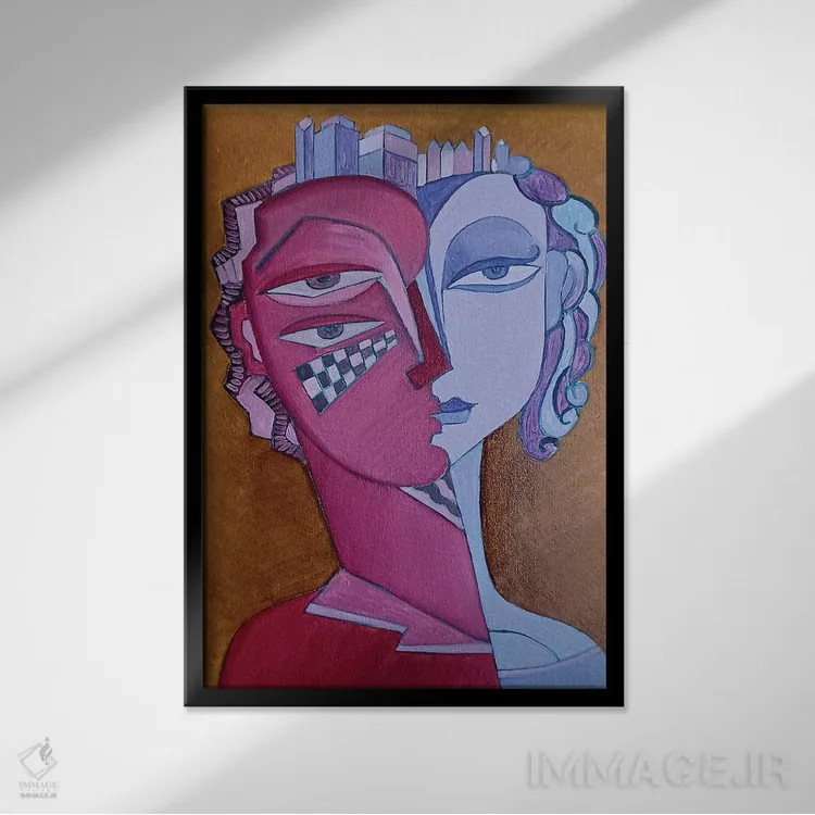 تابلو مدرن بالماسکه اثر وان هووک - نمای قابدار مشکی