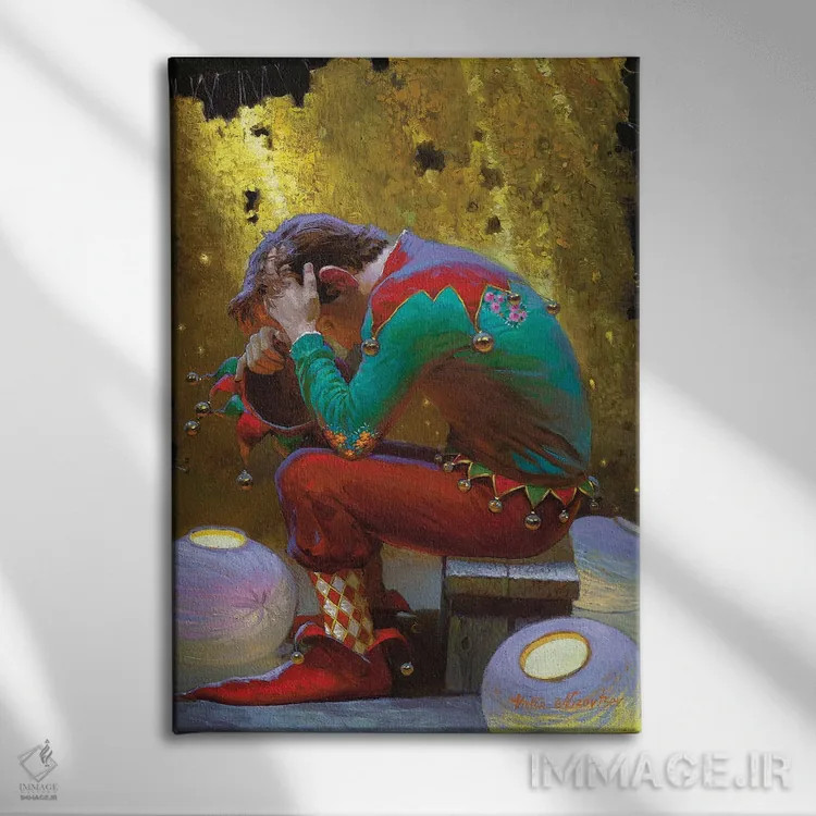 تابلو دکوراتیو پرده طلایی اثر ویکتور نیزوفتسف - نمای روبهرو روی دیوار