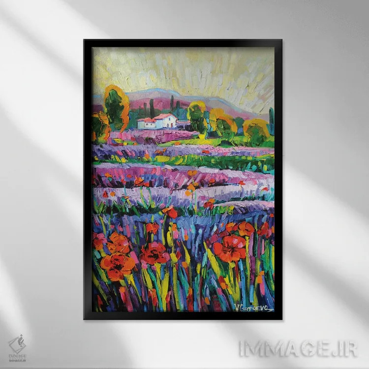 تابلو دکوراتیو من این نقاشی را دوست دارم ۲ اثر وانیا ژئورگیوا - نمای قابدار مشکی