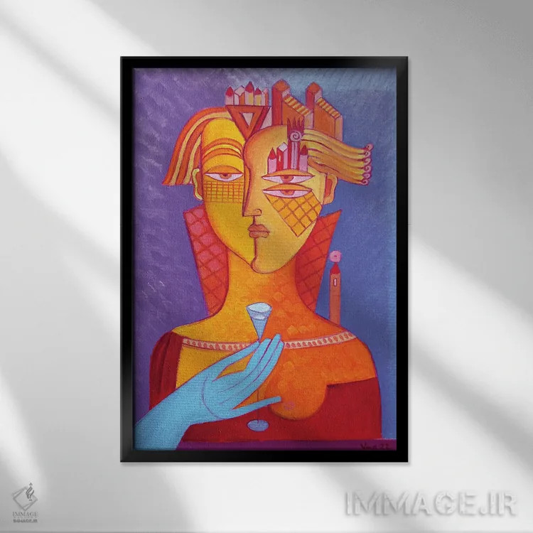 تابلو مدرن پرنسس اثر وان هووک - نمای قابدار مشکی