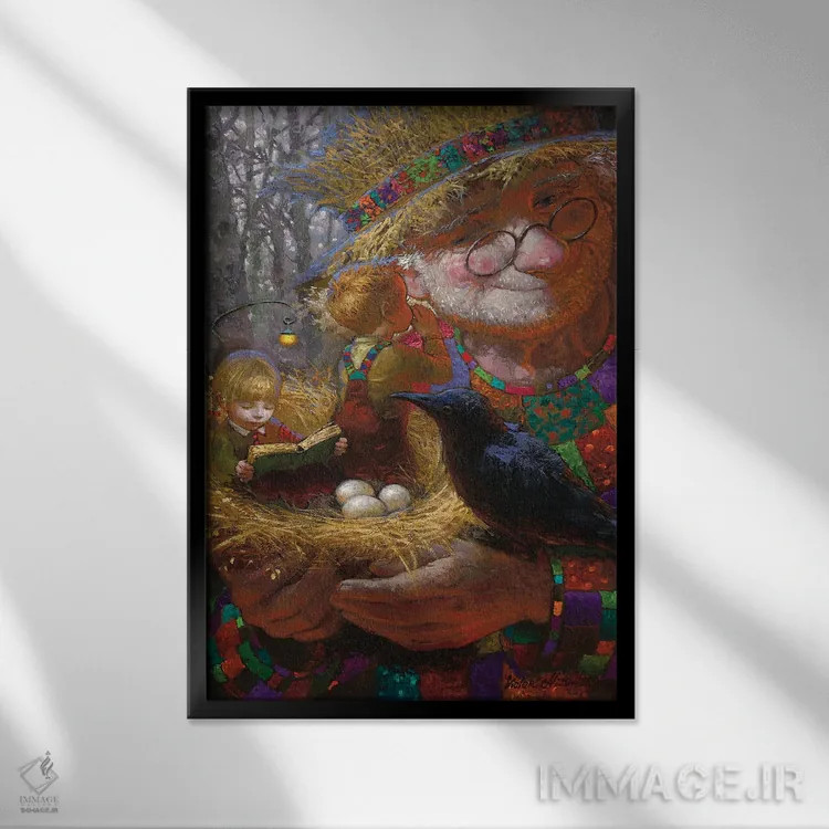 تابلو دکوراتیو راز خانوادگی اثر ویکتور نیزوفتسف - نمای قابدار مشکی