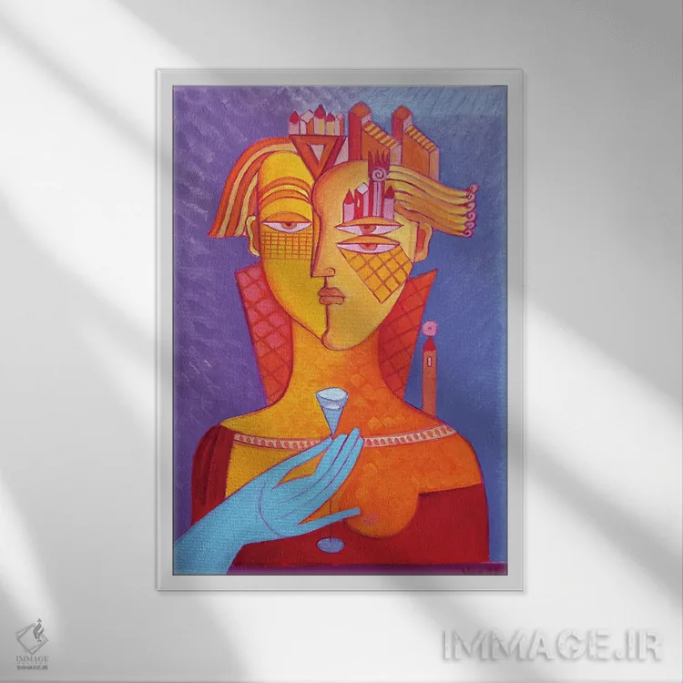 تابلو مدرن پرنسس اثر وان هووک - نمای قابدار سفید