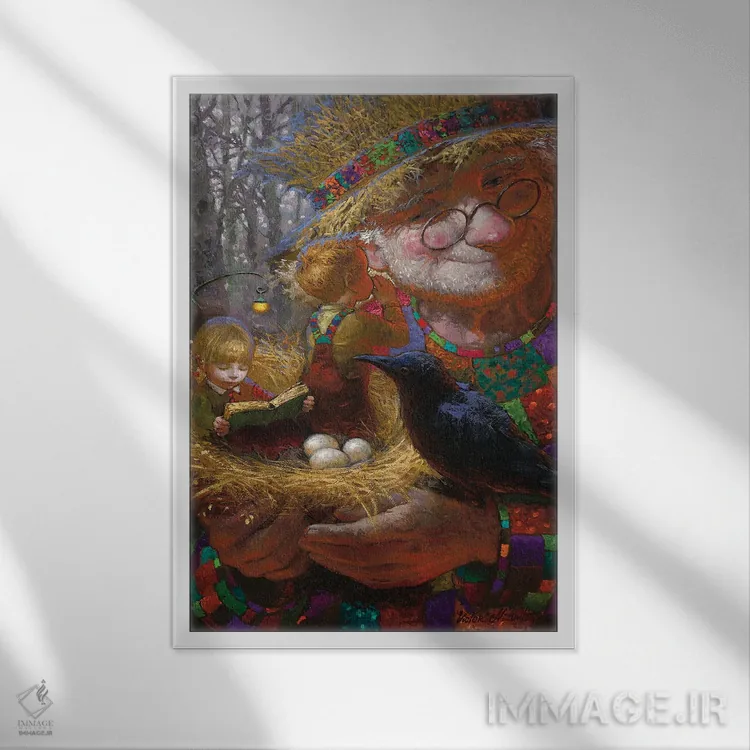 تابلو دکوراتیو راز خانوادگی اثر ویکتور نیزوفتسف - نمای قابدار سفید