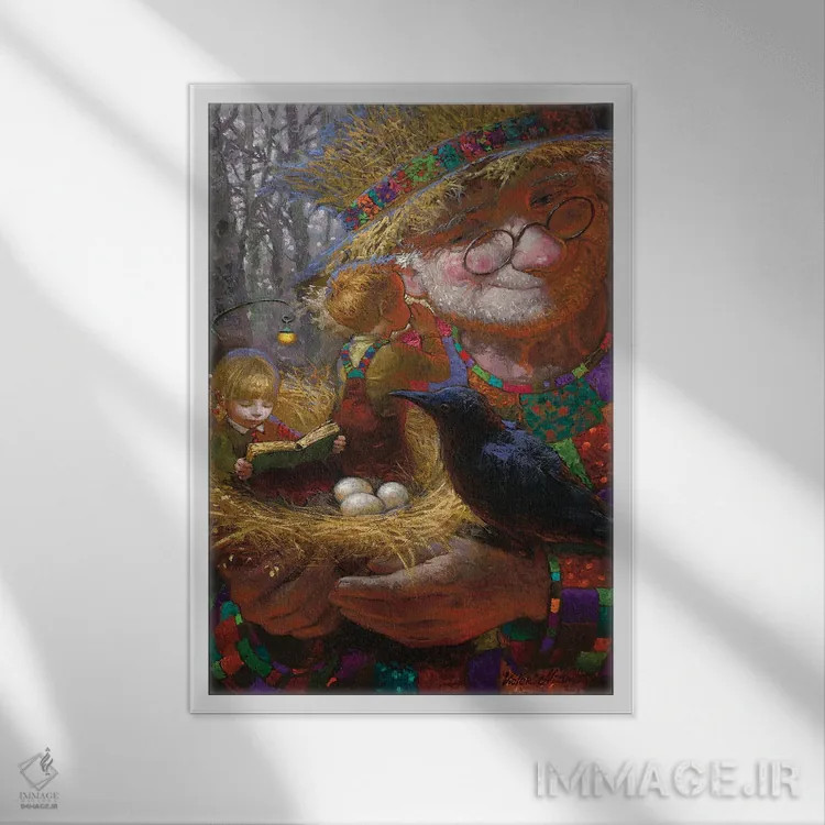 تابلو دکوراتیو راز خانوادگی اثر ویکتور نیزوفتسف - نمای قابدار سفید