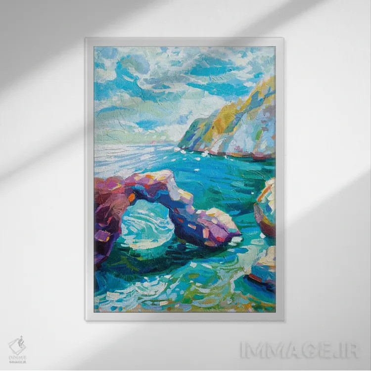 تابلو دکوراتیو دریای سبز اثر وانیا ژئورگیوا - نمای قابدار سفید