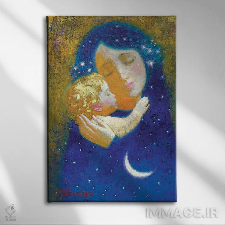 تابلو دکوراتیو مادونا با کودک اثر ویکتور نیزوفتسف - نمای روبهرو روی دیوار