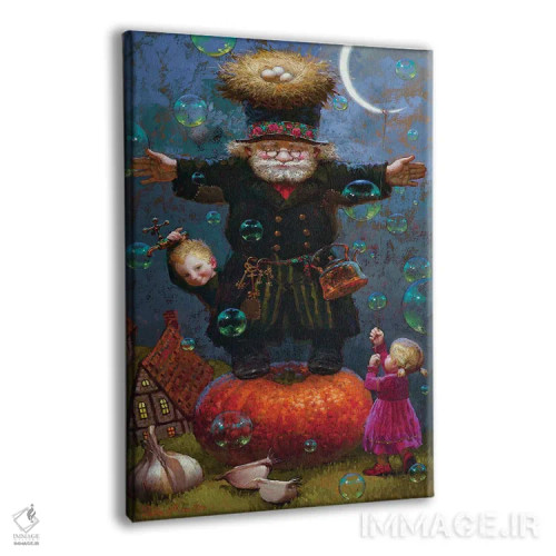 تابلو دکوراتیو حباب های نیمه شب اثر ویکتور نیزوفتسف - نمای پرسپکتیو محصول