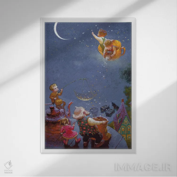 تابلو دکوراتیو درخشان باش ستاره کوچولو اثر ویکتور نیزوفتسف - نمای قابدار سفید
