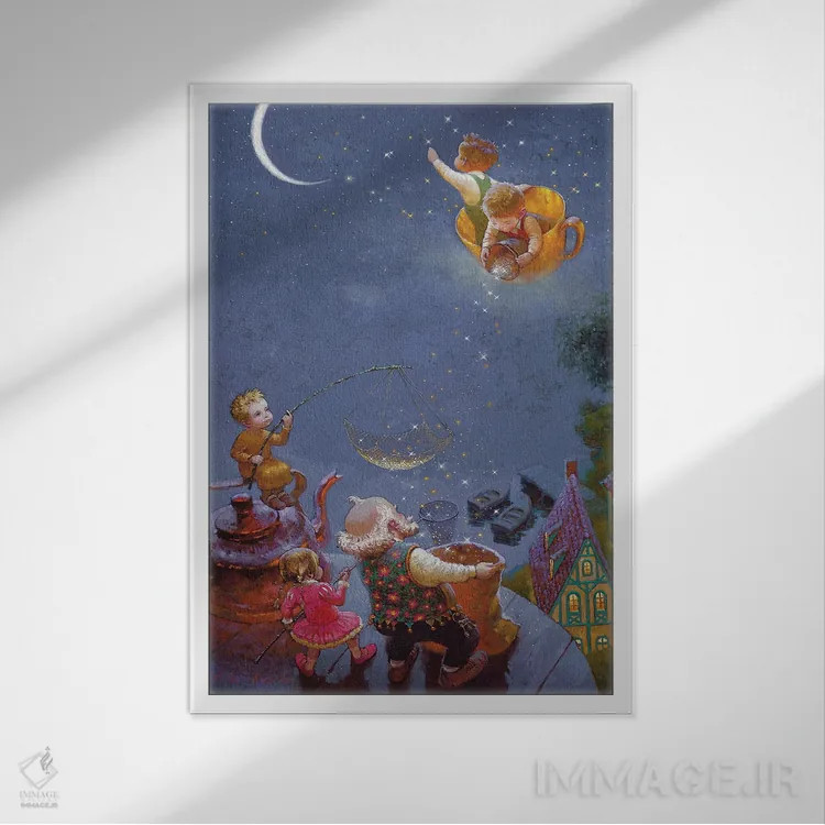تابلو دکوراتیو درخشان باش ستاره کوچولو اثر ویکتور نیزوفتسف - نمای قابدار سفید