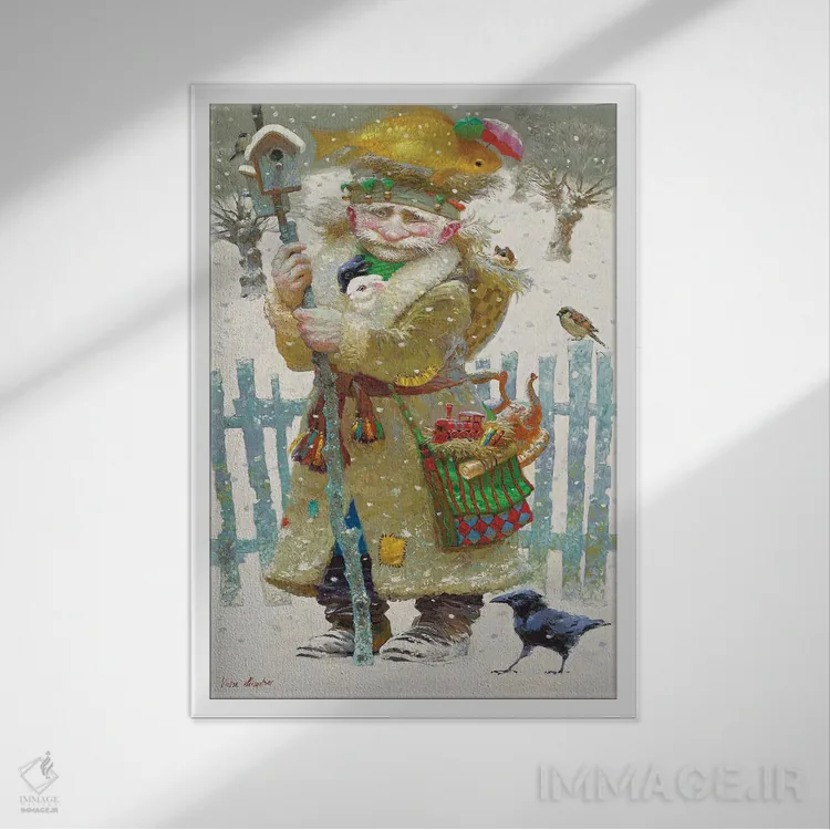 تابلو دکوراتیو گرم اثر ویکتور نیزوفتسف - نمای قابدار سفید