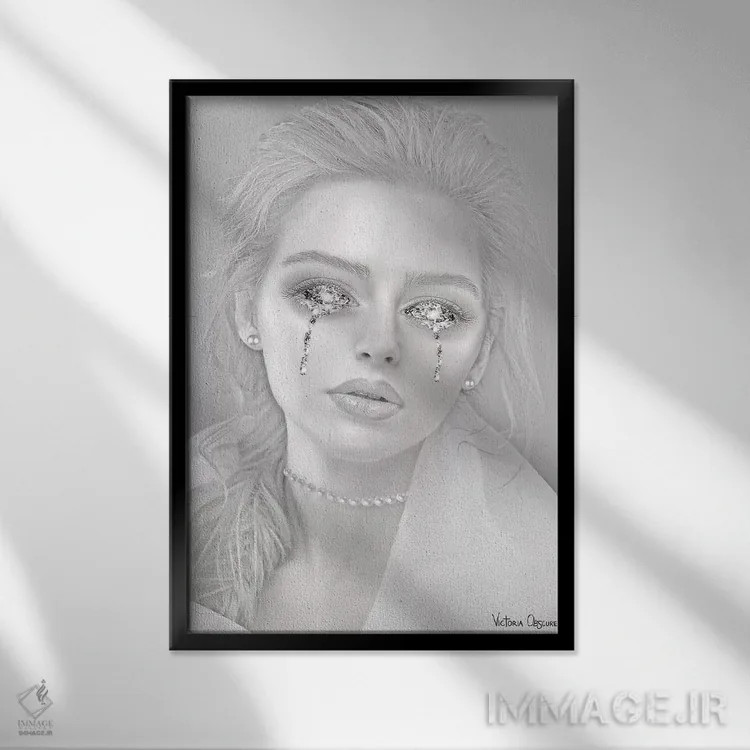تابلو دکوراتیو ارزشمند اثر ویکتوریا آبسکیور - نمای قابدار مشکی