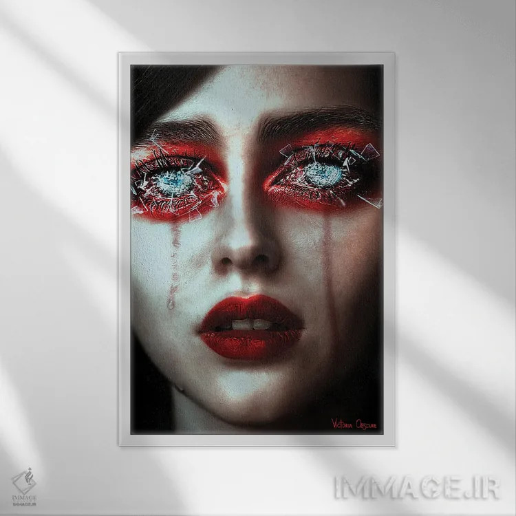 تابلو دکوراتیو بیش از حد دیده ام اثر ویکتوریا آبسکیور - نمای قابدار سفید