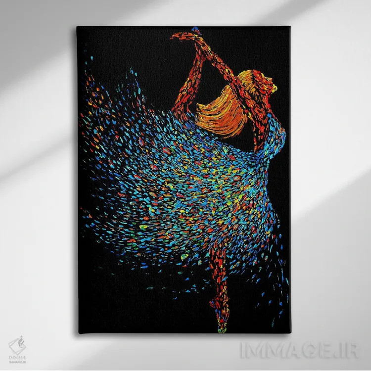 تابلو دکوراتیو The Art Of Ballet,چرخش بالرینا اثر نقاشی ویولا - نمای روبهرو روی دیوار
