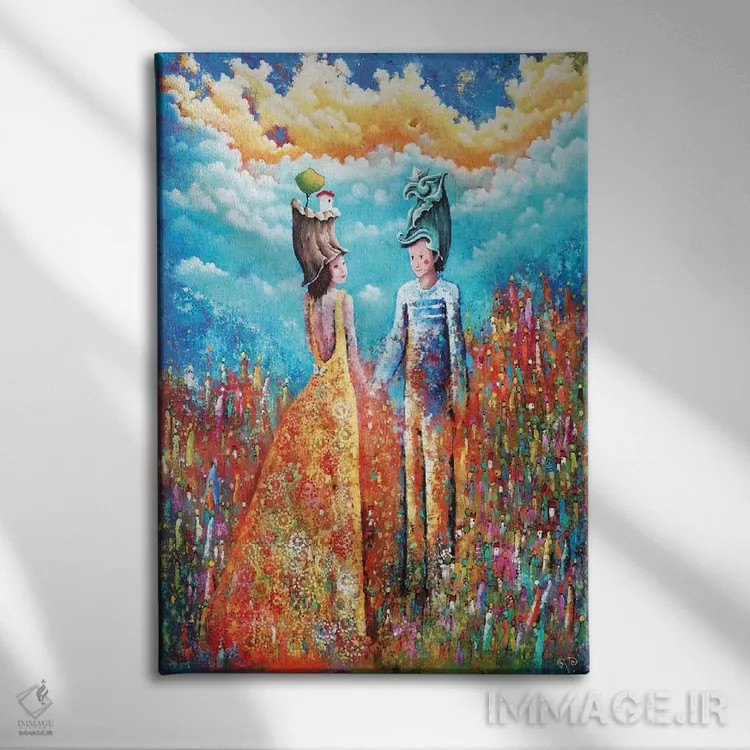 تابلو دکوراتیو دعوت به اشتراک اثر ورونیک پیتور - نمای روبهرو روی دیوار