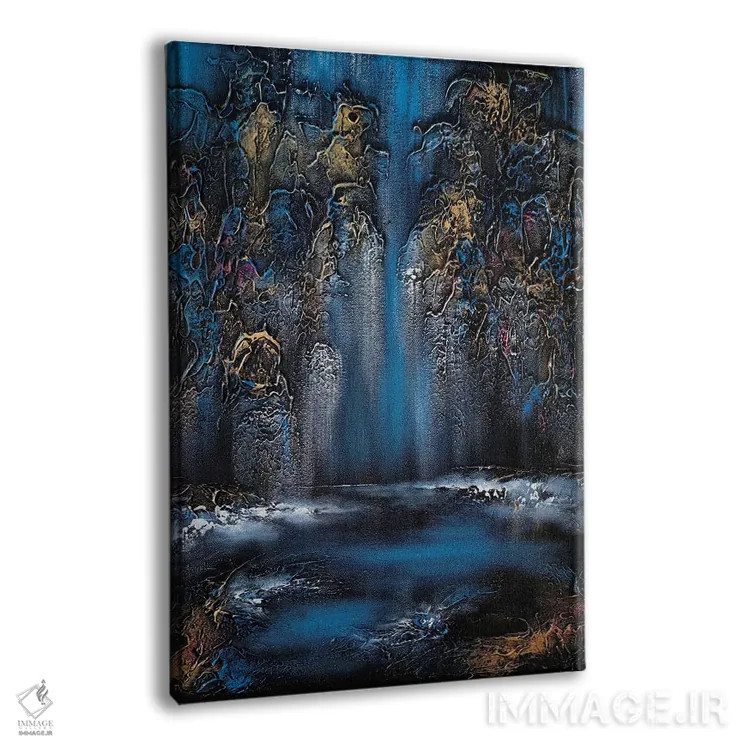 تابلو انتزاعی آبشار شبانه اثر ورا هوی - نمای پرسپکتیو محصول