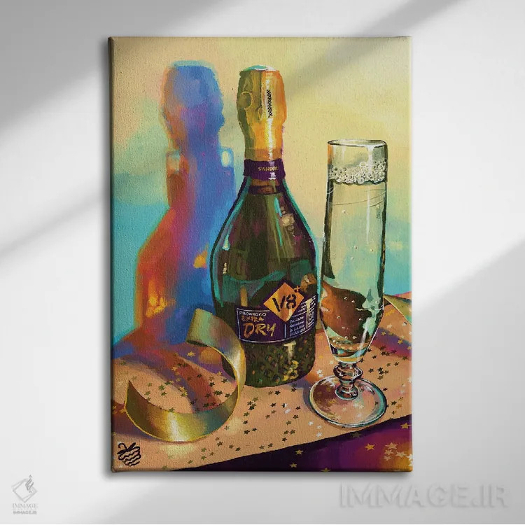 تابلو دکوراتیو پروسکو جشن و شادی اثر وری بری - نمای روبهرو روی دیوار
