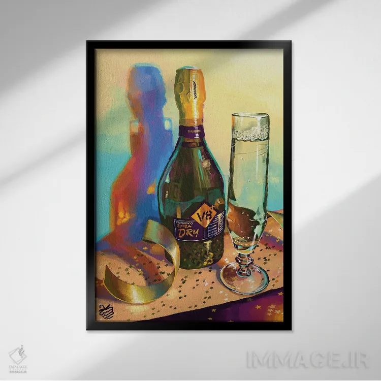 تابلو دکوراتیو پروسکو جشن و شادی اثر وری بری - نمای قابدار مشکی