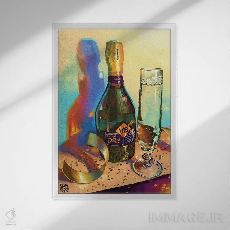 تابلو دکوراتیو پروسکو جشن و شادی اثر وری بری - نمای قابدار سفید