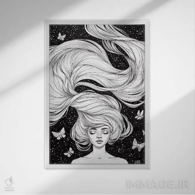 تابلو دکوراتیو شناور اثر واسیلیسا روماننکو - نمای قابدار سفید
