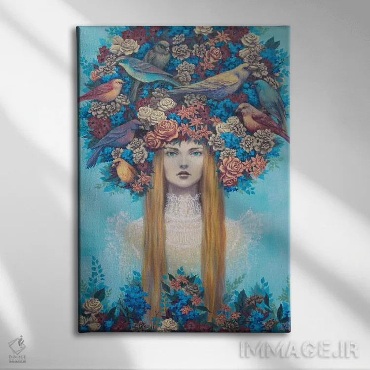 تابلو دکوراتیو آشیانه اثر واسیلیسا روماننکو - نمای روبهرو روی دیوار