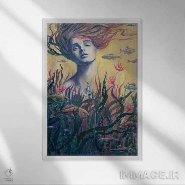تابلو دکوراتیو غرق شده اثر واسیلیسا روماننکو - نمای قابدار سفید