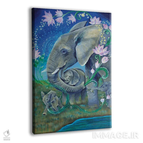 تابلو دکوراتیو فیل ها برای صلح اثر ورنا وایلد - نمای پرسپکتیو محصول
