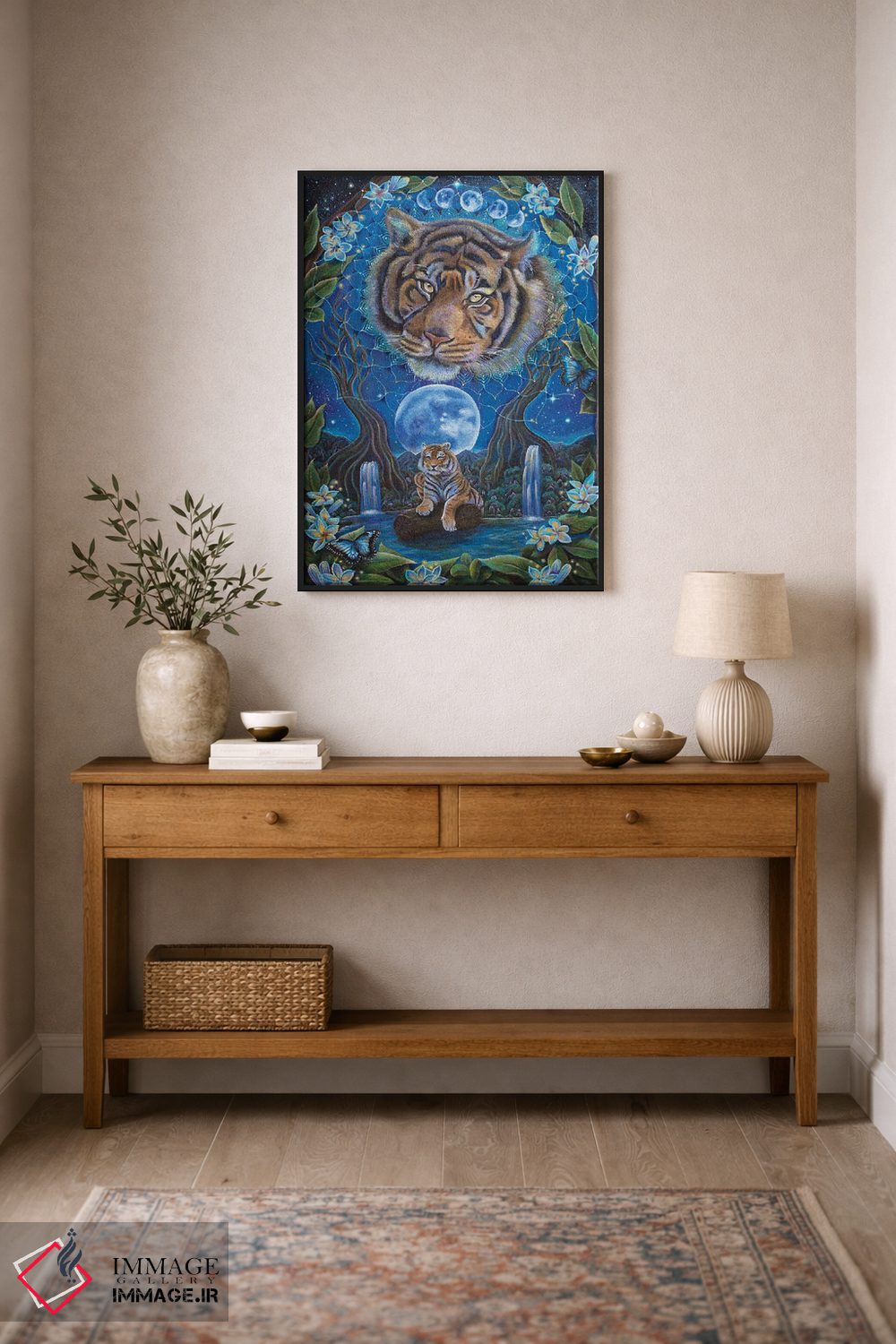 تابلو دکوراتیو ببر در نور ماه اثر ورنا وایلد - D2B