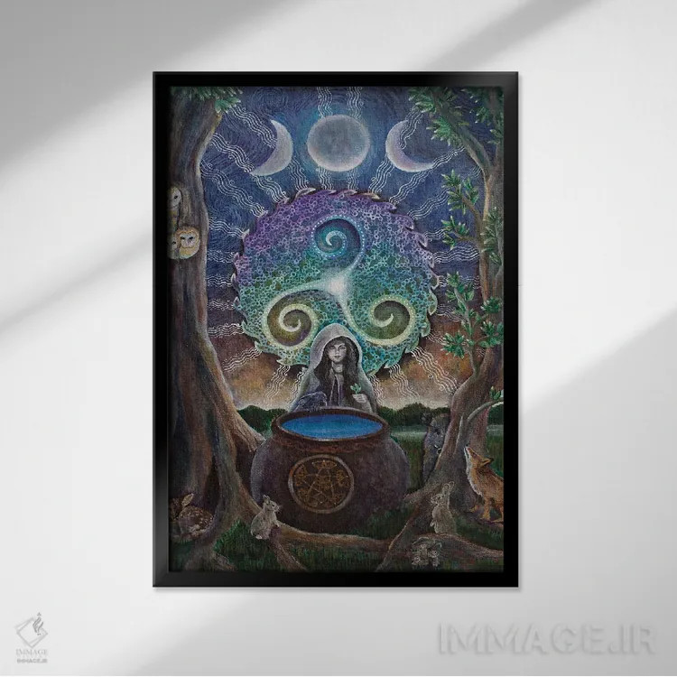 تابلو دکوراتیو دیگ جادویی اثر ورنا وایلد - نمای قابدار مشکی