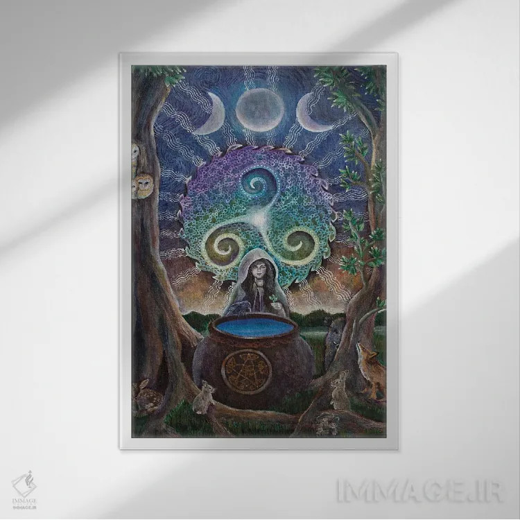 تابلو دکوراتیو دیگ جادویی اثر ورنا وایلد - نمای قابدار سفید