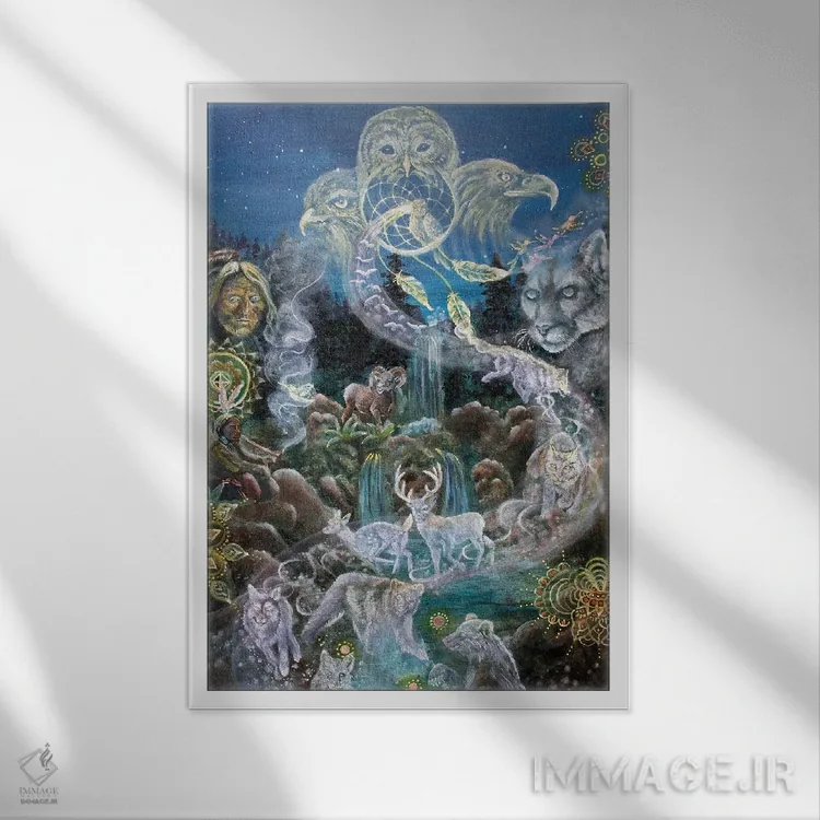 تابلو دکوراتیو سفر به درون اثر ورنا وایلد - نمای قابدار سفید