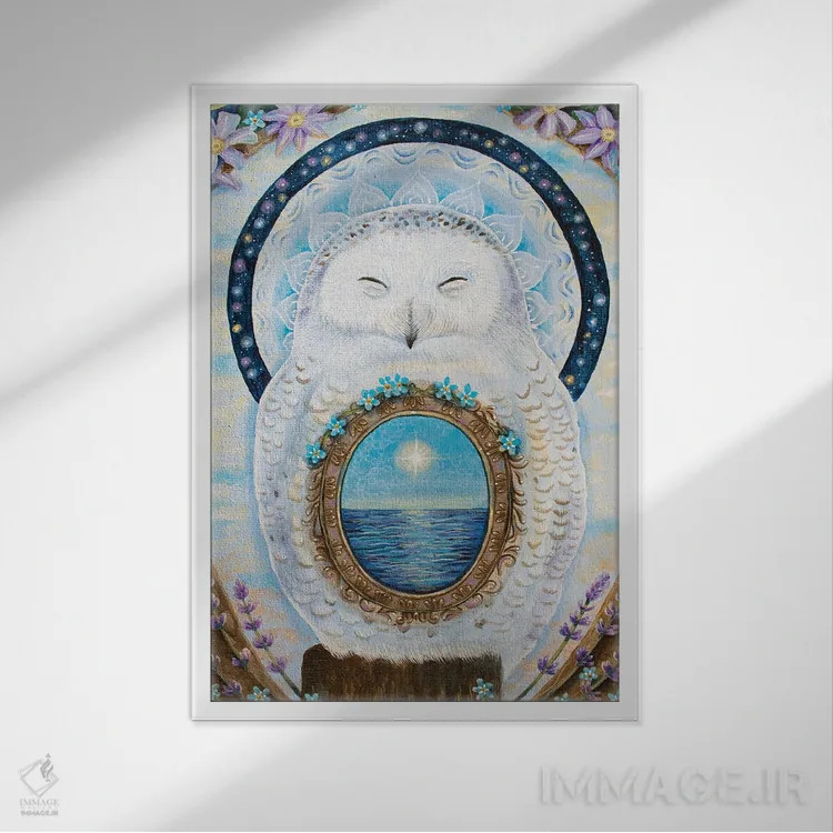 تابلو دکوراتیو آرامش اثر ورنا وایلد - نمای قابدار سفید