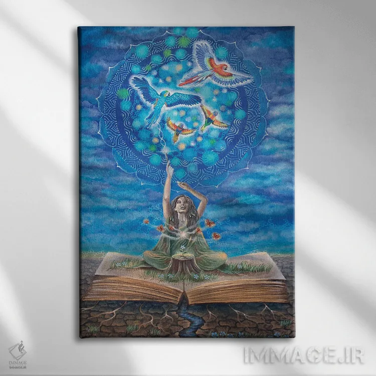 تابلو دکوراتیو بیداری خلاق اثر ورنا وایلد - نمای روبهرو روی دیوار