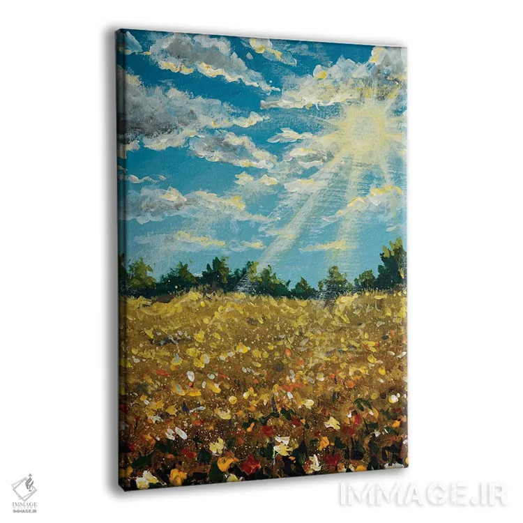 تابلو انتزاعی Field Of Wildflowers Near The Forest.,منظره گل دار تابستان… اثر والری ریباکوف - نمای پرسپکتیو محصول