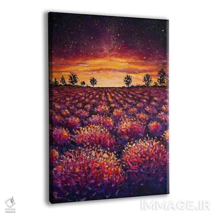 تابلو دکوراتیو Warm Dawn,مزرعه اسطوخودوس، سپیده دم گرم اثر والری ریباکوف - نمای پرسپکتیو محصول