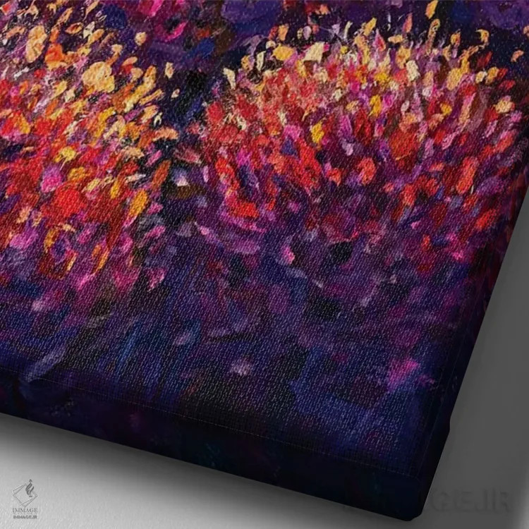 تابلو دکوراتیو Warm Dawn,مزرعه اسطوخودوس، سپیده دم گرم اثر والری ریباکوف - نمای نزدیک بافت بوم