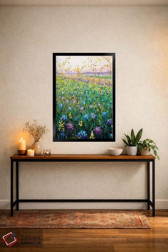 تابلو دکوراتیو نقاشی منظره گل های وحشی زیبا اثر والری ریباکوف - D6B