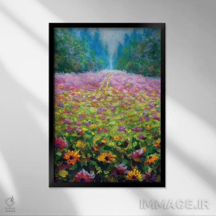 تابلو دکوراتیو گل های وحشی اثر والری ریباکوف - نمای قابدار مشکی