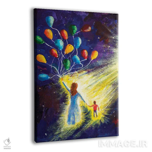 تابلو دکوراتیو A Family Fly In Space Cosmos,مادر و پسر، خانواده ای که در… اثر والری ریباکوف - نمای پرسپکتیو محصول