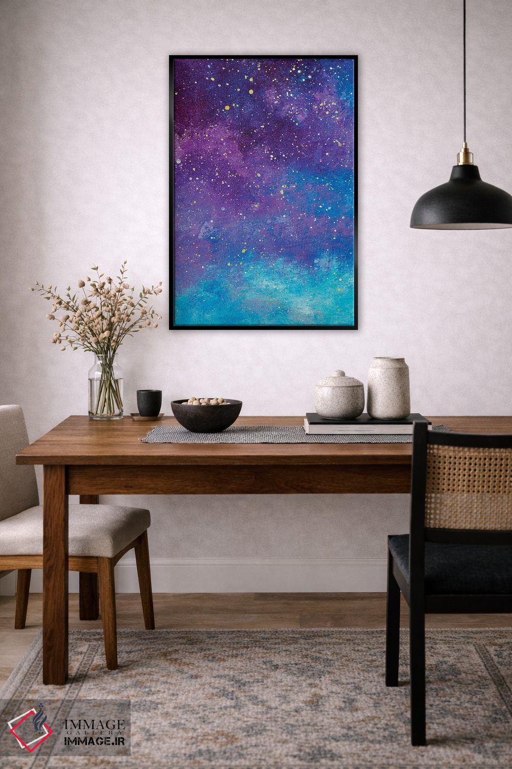 تابلو انتزاعی آسمان شب پرستاره اثر والری ریباکوف - D6B